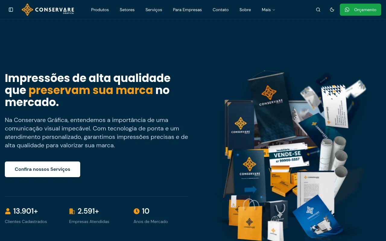 Site institucional Conservare Gráfica